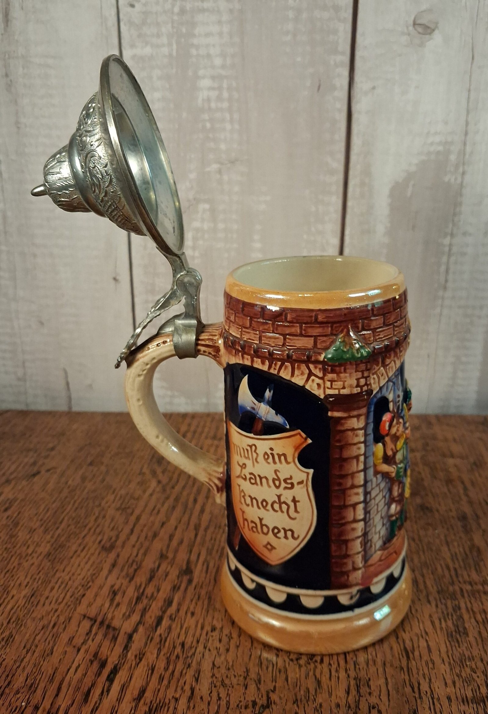 SP Gerz W Germ 3 Muscisians and Horseman 0.5 L 6 Vintage Gerz W Germany 0.5 L Stein - Image 7
